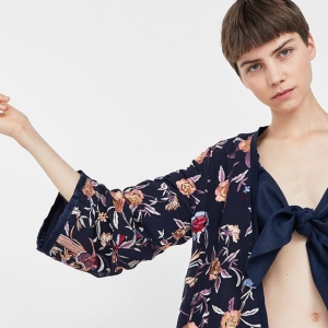 Fringed embroidered kaftan